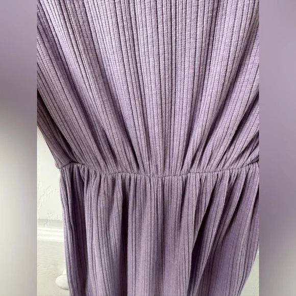 Zara Jumpsuit Womens 12 Pants Empire Waist Cap Sleeves Wide Leg Spring Lavander - Picture 4 of 7